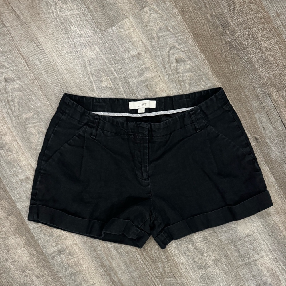 LOFT Linen Women's Black Shorts Sz 2